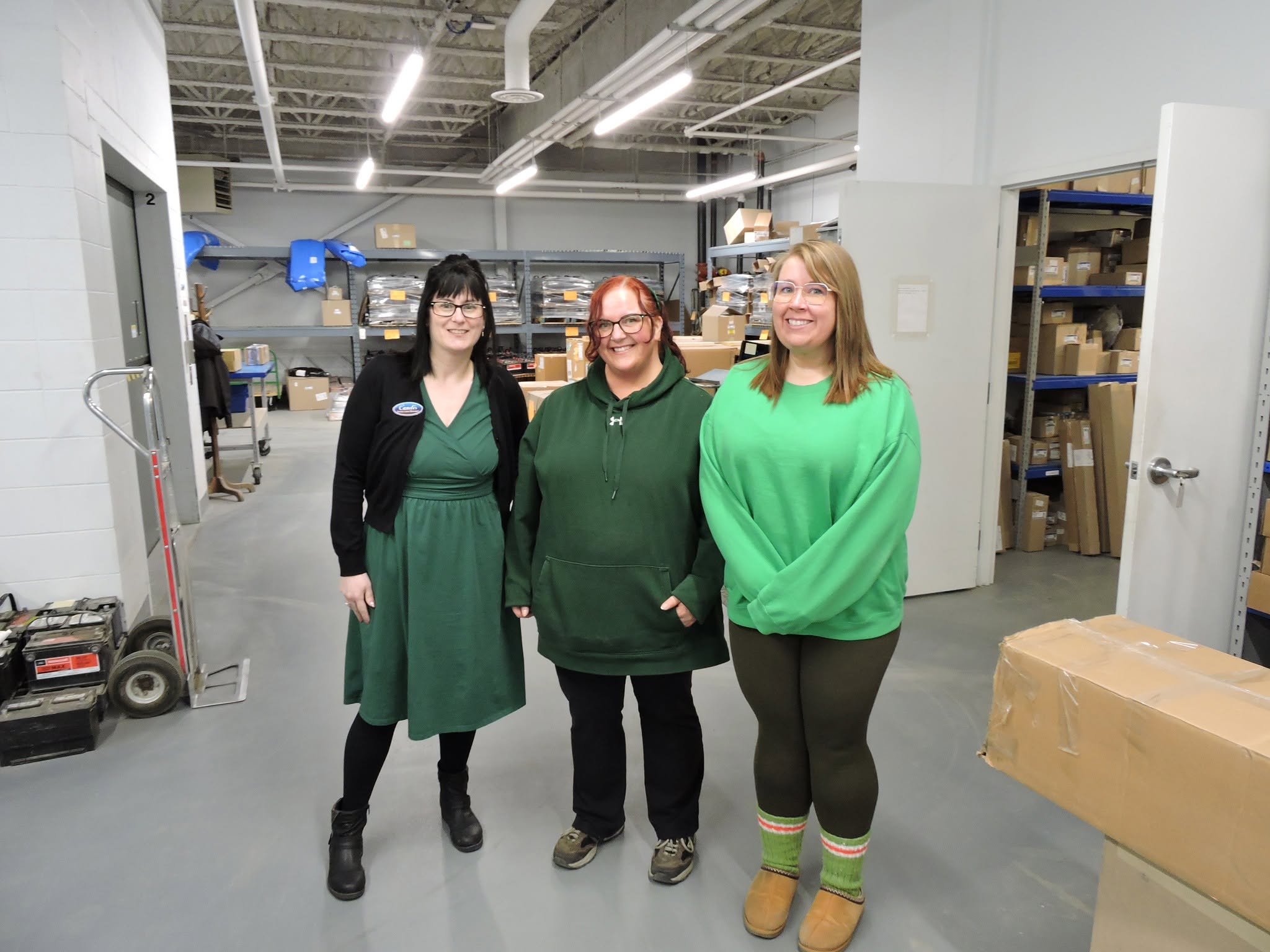 The Windsor Ford parts team in the warehouse